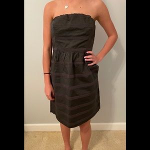 J. Crew Strapless Dress Dark Gray Size - 6